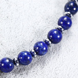 Lapis Lazuli - Hematite Natural Stone Necklace