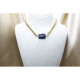 Lapis Lazuli Stone Necklace with Gold Plated Knitted Chain
