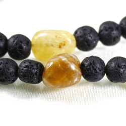 Lava Stone - Citrine Natural Stone Design Necklace