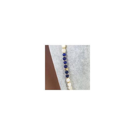 Mother of Pearl - Lapis Design Necklace Gold Plated