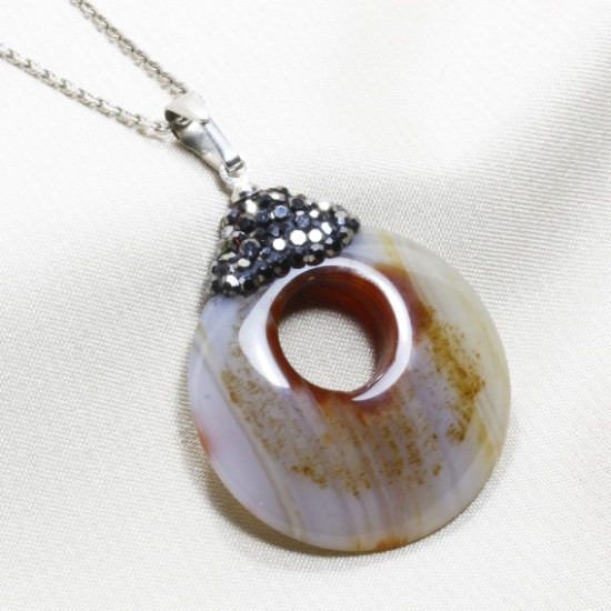 Agate Stone Pendant | Marcasite Design Pendant