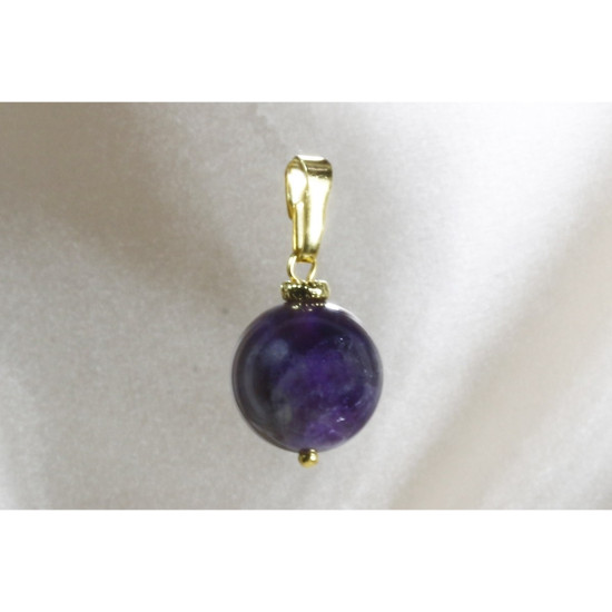 Gold Plated Amethyst Pendant 14 Mm