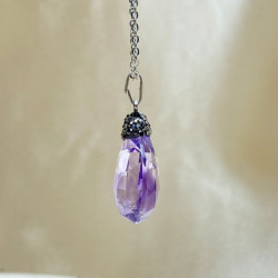 Ametrine Stone Facet Cut Pendant | Marcasite Embroidered