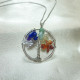 Chakra Stones Natural Stone Pendant | Tree of Life Pendant | Handmade