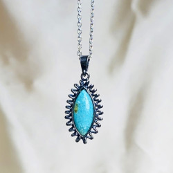Turquoise Stone (Turquoise) Silver Pendant