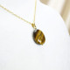 Tiger Eye Stone Pendant | Real Gold Plated Metallic