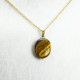 Tiger Eye Stone Pendant | Real Gold Plated Metallic