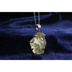 Citrine Silver Pendant / Untreated Natural Stone