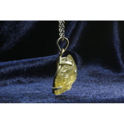 Citrine Silver Pendant / Untreated Natural Stone