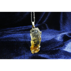 Citrine Pendant / Natural Stone Silver Pendant