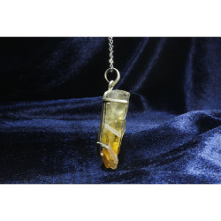 Citrine Pendant / Natural Stone Silver Pendant