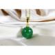 Green Agate Pendant / Gold Plated Metal