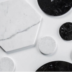 Nero Black Marble Serving PLate Hexagon Design Big Sİze