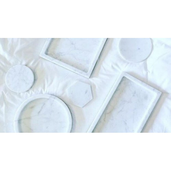 Carrara White Marble Oval Tray Small Size 