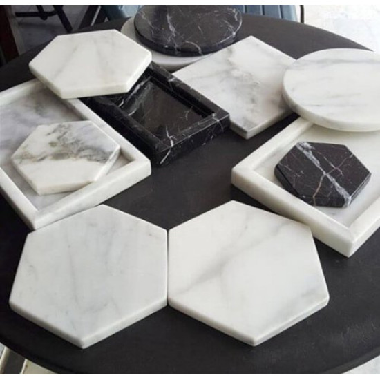 White Marble Tray Medium Size