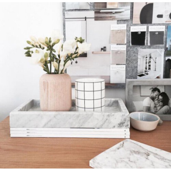 White Marble Tray Medium Size