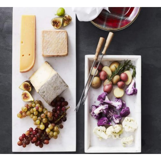 Carrara White Marble Rectagular Big Tray 