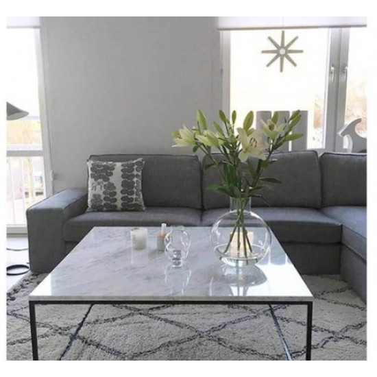 White Marble Cofee Table Square