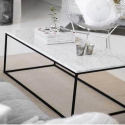 Carrara White Marble Coffee Table Rectangular