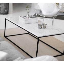Carrara White Marble Coffee Table Rectangular